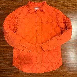 Schott mens black down filled quilted shirt jacket sz Medium Orange